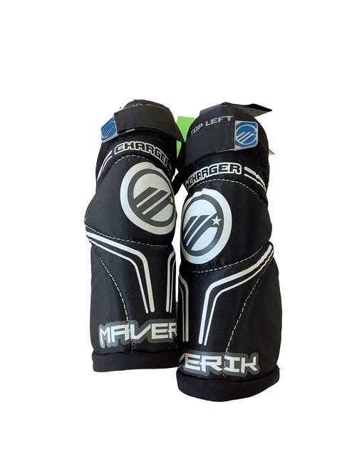 Vist Large View of Product Image Which is Used Maverik CHARGER Lacrosse Arm Pads/Guards Black LG