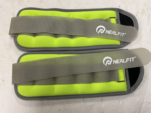 Vist Large View of Product Image Which is Used Ankle Weights Grey And Lime 2 lb Pair