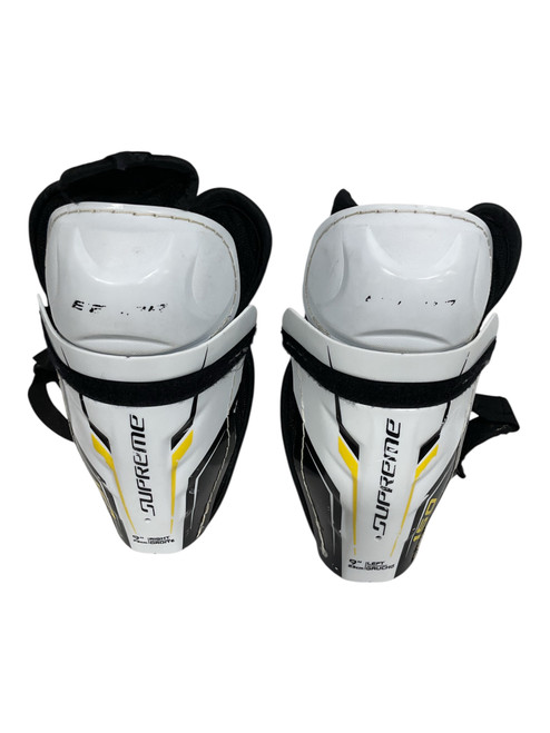 Vist Large View of Product Image Which is Used Bauer SUPREME 150 Senior Shin Guards White 9"