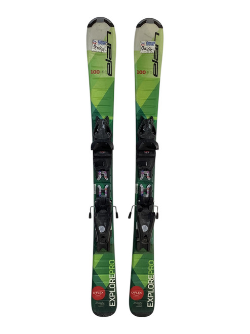 Vist Large View of Product Image Which is Used Elan EXPLORE PRO Boys DH Ski/Binding Green 100 cm