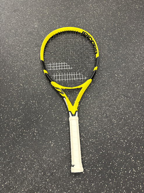 Vist Large View of Product Image Which is Used Babolat AERO 112 RQT Adult Tennis Racquet Yellow 4 3/8"