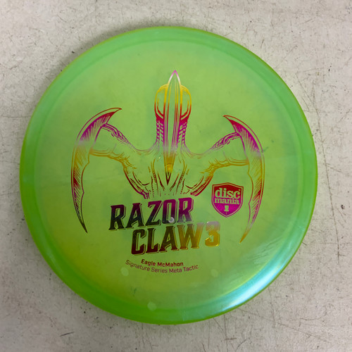 Vist Large View of Product Image Which is Used Discmania META TACTIC RAZOR CLAW 3 Disc Golf Mid Range Green 174g
