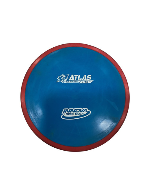 Vist Large View of Product Image Which is Used Innova ATLAS Disc Golf Mid Range Royal Blue 171g