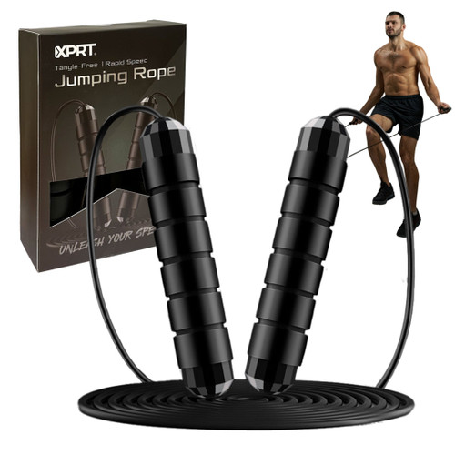 Vist Large View of Product Image Which is New XPRT Speed Jump Rope- BLK