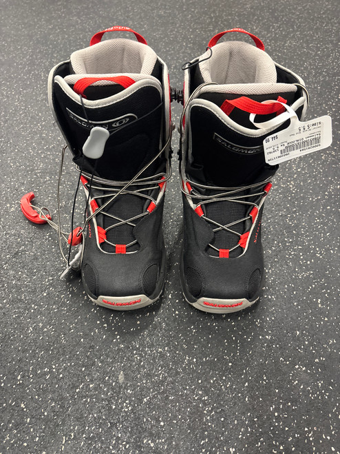 Vist Large View of Product Image Which is Used Salomon DIALOGUE Mens Snowboard Boots Black And Red Senior 5.5