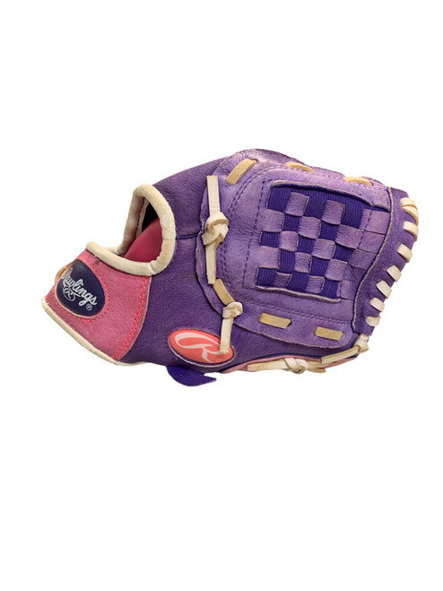 Vist Large View of Product Image Which is Used Rawlings HIGHLIGHT 10 PNK/PRPL BB/SB Glove RH Throw Pink 10"