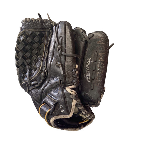 Vist Large View of Product Image Which is Used Mizuno FASTPITCH RH Throw Fastpitch Gloves Black 12"