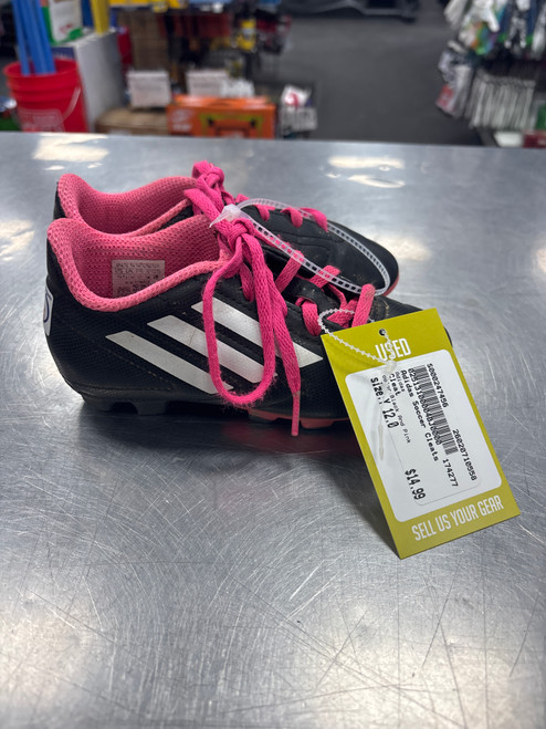 Vist Large View of Product Image Which is Used Adidas Soccer Cleats Black And Pink Youth 12.0