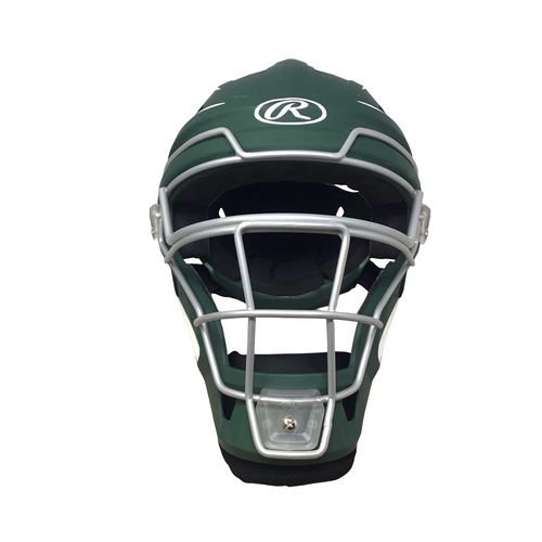 Vist Large View of Product Image Which is Used Rawlings CHVEL2 SR REVB Catchers Helmet w/Mask Green L/XL