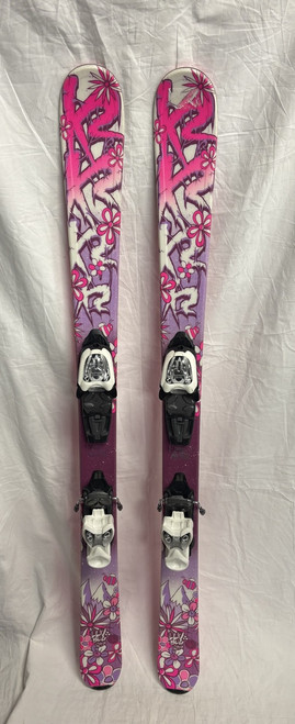 Vist Large View of Product Image Which is Used K2 LUV BUG Girls DH Ski/Binding Pink 124 cm