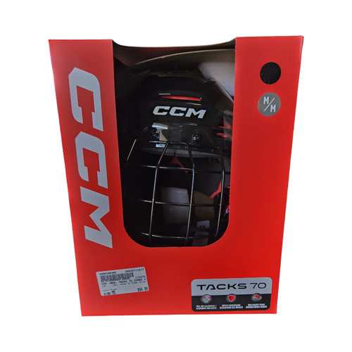 Vist Large View of Product Image Which is Used CCM -NEW- TACKS 70 COMBO HELMET Helmet Cage Combo Black MD