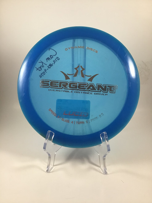 Vist Large View of Product Image Which is Used Dynamic Discs LUCID SERGEANT Disc Golf Driver Royal Blue 176g