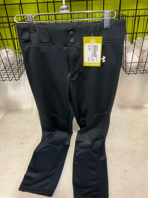 Vist Large View of Product Image Which is Used Under Armour BASEBALL PANTS BB/SB Pant Boys Black MD