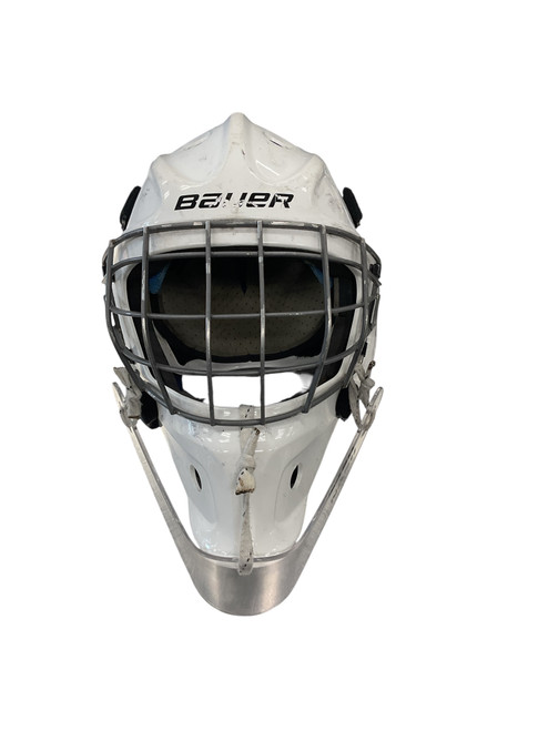 Vist Large View of Product Image Which is Used Bauer NME5 Junior Goalie Helmet/Mask White MD