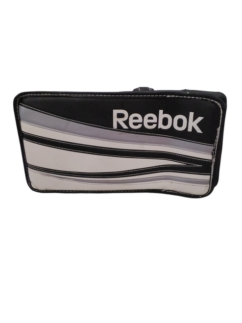 Vist Large View of Product Image Which is Used Reebok R  4K Youth Goalie Blocker White