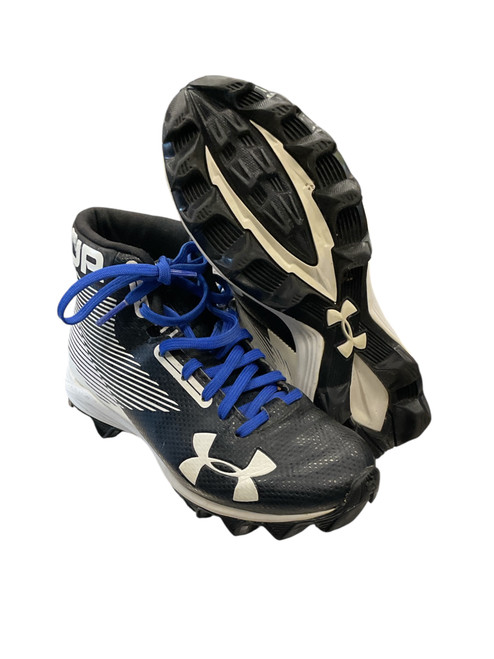 Vist Large View of Product Image Which is Used Under Armour Jr FB Cleats Black Junior 02