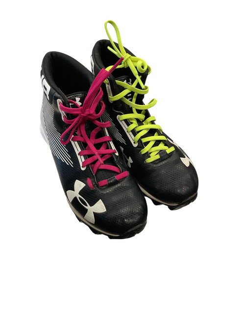 Vist Large View of Product Image Which is Used Under Armour Jr FB Cleats Black Junior 04