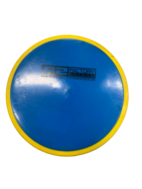 Vist Large View of Product Image Which is Used Innova F2 Disc Golf Mid Range Royal Blue