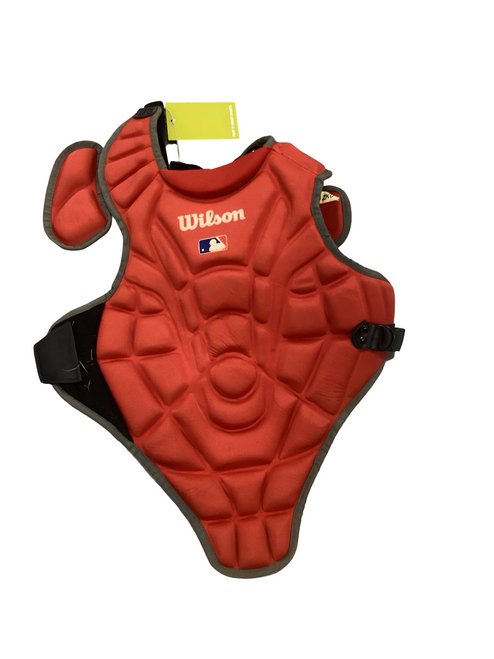Vist Large View of Product Image Which is Used Wilson CHEST PROTECTOR Catchers Chest Protector Red Youth