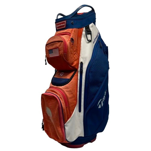 Vist Large View of Product Image Which is Used Taylormade SUPREME Mens Cart Bag White/Red/Navy