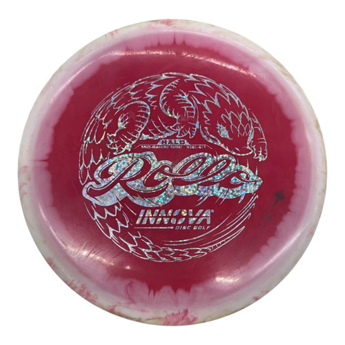 Vist Large View of Product Image Which is Used Innova HALO STAR ROLLO Disc Golf Mid Range Red 180g