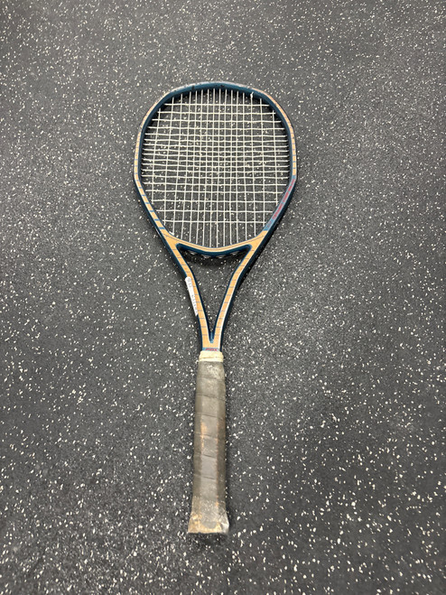 Vist Large View of Product Image Which is Used FOX RQT Adult Tennis Racquet Navy Blue 4 5/8"