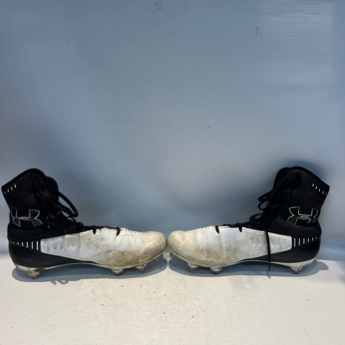 Vist Large View of Product Image Which is Used Under Armour Adult FB Cleats White Senior 11.5