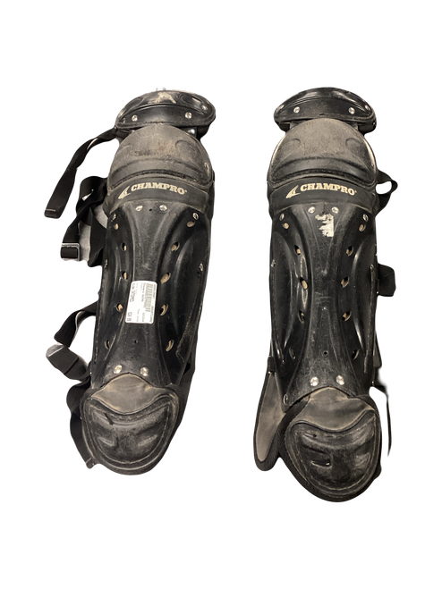 Vist Large View of Product Image Which is Used Champro SHINS Catchers Leg Guards Black Intermed
