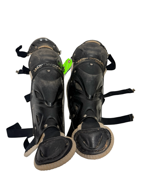 Vist Large View of Product Image Which is Used Under Armour Victory Series UALG2-JRVS Junior Baseball Catchers Leg Guards Black Age 9-12