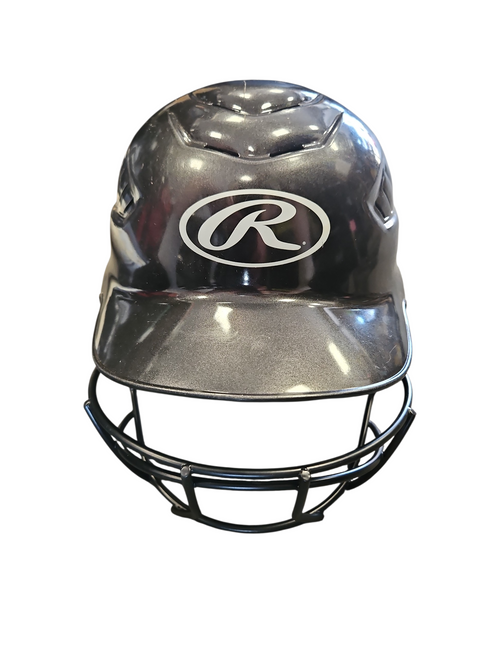 Vist Large View of Product Image Which is Used Rawlings BLACK Batting Helmet w/Mask Black SM