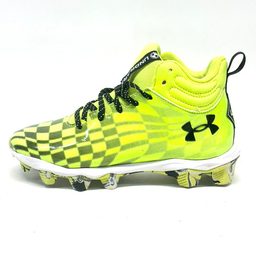 Vist Large View of Product Image Which is Used Under Armour SPOTLIGHT FRANCHISE 3 RM Jr FB Cleats Neon Green Junior 04