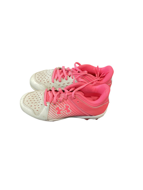 Vist Large View of Product Image Which is Used Under Armour LEADLOFF LOW BB/SB Cleats Pink Junior 03.5