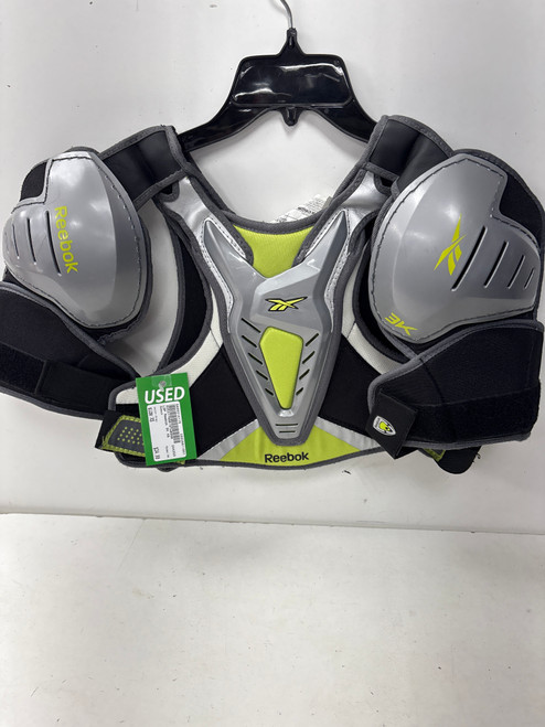 Vist Large View of Product Image Which is Used Reebok 5K Lacrosse Shoulder Pads Grey XS