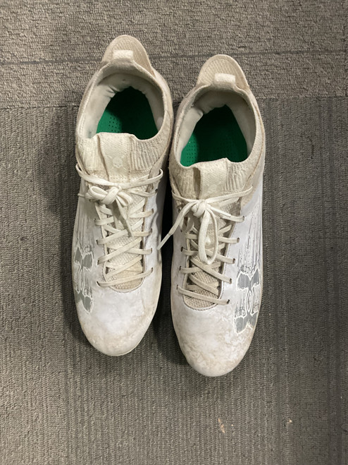 Vist Large View of Product Image Which is Used Under Armour BLUR SMOKE 2.0 Adult FB Cleats White Senior 11