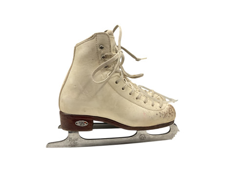 Vist Large View of Product Image Which is Used Riedell FIGURE SKATE SZ Y 13 Girls Figure Skate White Youth 13.0