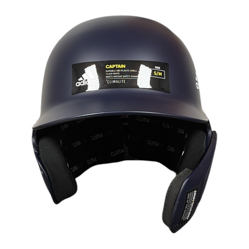 Vist Large View of Product Image Which is Used Adidas PHENOM Batting Helmet No Mask Navy Blue Small/Medium