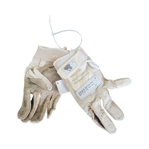 Vist Large View of Product Image Which is Used Franklin BB/SB Batting Gloves White LG