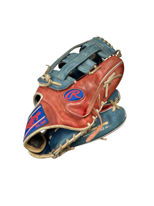 Vist Large View of Product Image Which is Used Rawlings PROJD0-6 RHT GLOVE BB/SB Glove RH Throw Royal Blue And Red 13"
