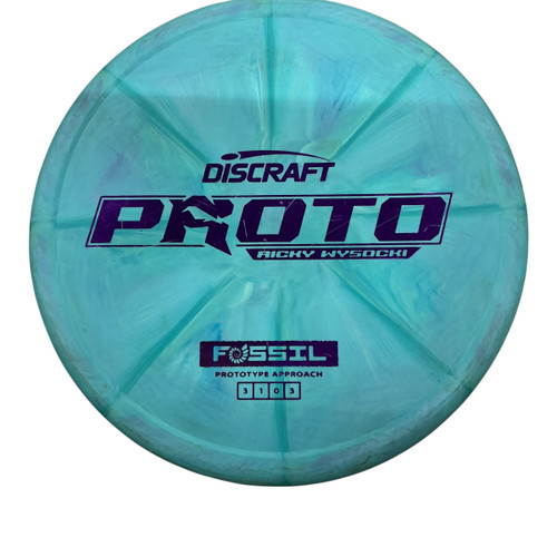 Vist Large View of Product Image Which is Used Discraft RICKY WYSOCKI PROTO FOSSIL Disc Golf Putter Turquoise 175g