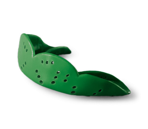 Vist Large View of Product Image Which is New Aero Med Forest Green Mouthguard