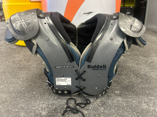 Vist Large View of Product Image Which is Used Riddell PHENOM YOUTH FB Shoulder Pads Grey 3X
