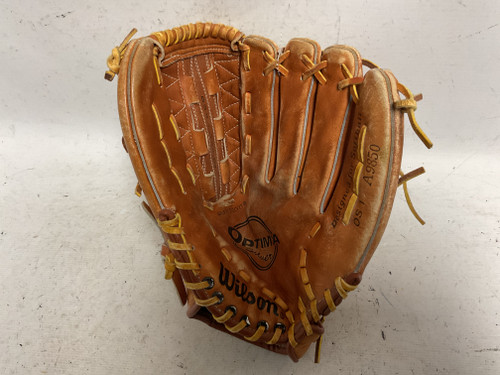 Vist Large View of Product Image Which is Used Wilson Optima Silver A9850 Baseball Glove RH Throw Orange 13"