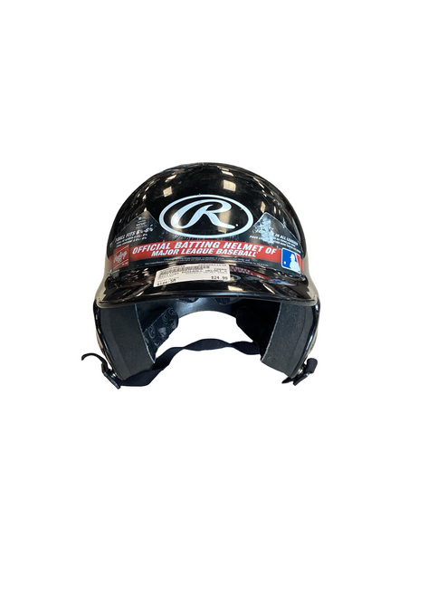 Vist Large View of Product Image Which is Used Rawlings BASEBALL HELMET SMALL Batting Helmet No Mask Black SM