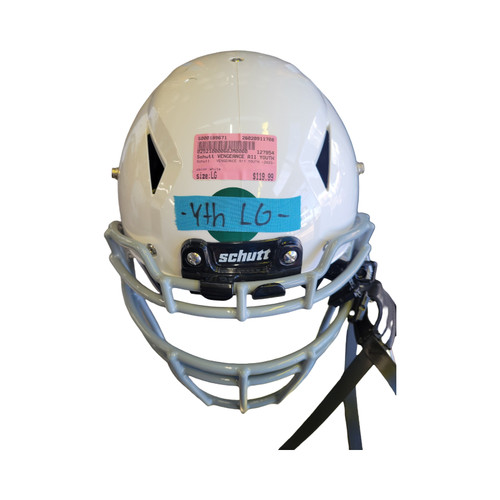 Vist Large View of Product Image Which is Used Schutt VENGEANCE A11 YOUTH -2023- FB Helmet White LG