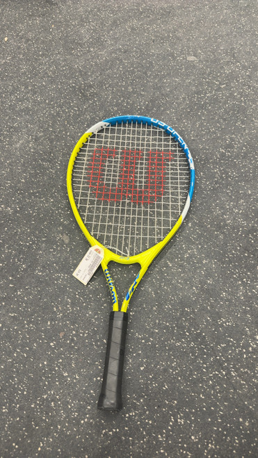 Vist Large View of Product Image Which is Used Wilson US OPEN Junior Tennis Racquet Yellow 23"