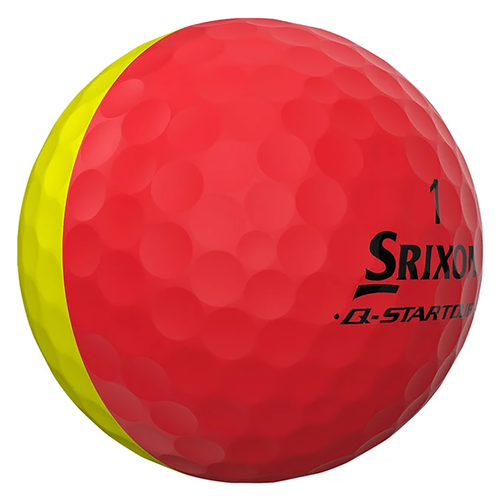 Vist Large View of Product Image Which is New Srixon Q-Star Tour Divide Golf Balls Brite Red/Yellow- Dozen