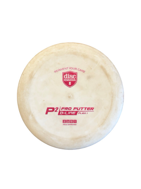 Vist Large View of Product Image Which is Used Discmania P2 Pro D-Line Flex 2 Disc Golf Putter White