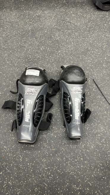 Vist Large View of Product Image Which is Used Franklin SX COMP Junior Shin Guards Grey 11"