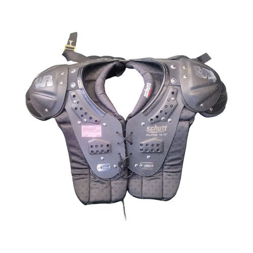 Vist Large View of Product Image Which is Used Schutt Y-FLEX 4.0 YOUTH PADS 2XL FB Shoulder Pads Black 2X