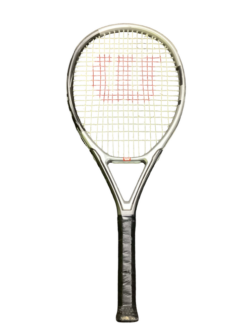 Vist Large View of Product Image Which is Used Wilson TRIAD 3 Adult Tennis Racquet Grey 4 3/8"